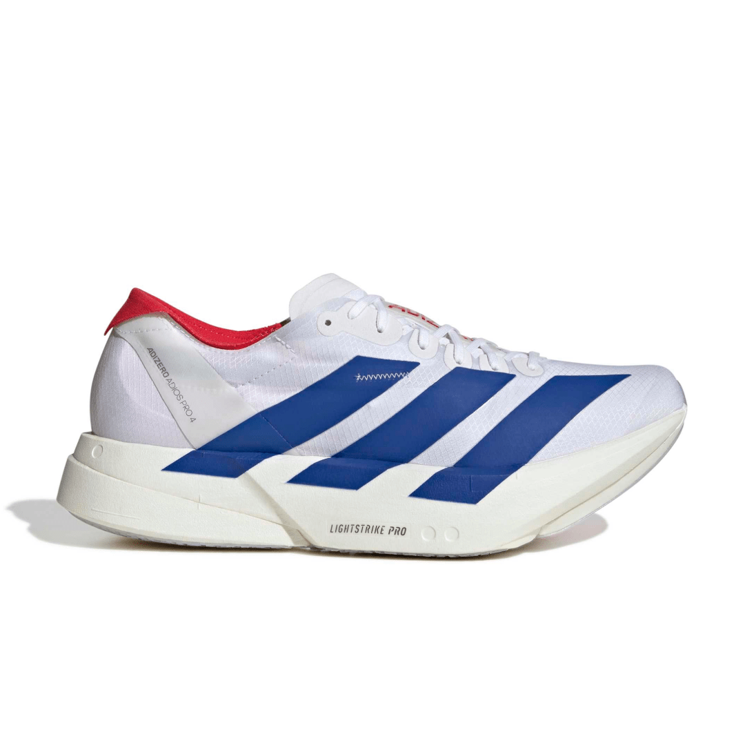 adidas Men's Adizero Adios Pro 4 Running Shoes - Cloud White/Royal Blue/Pure Ruby