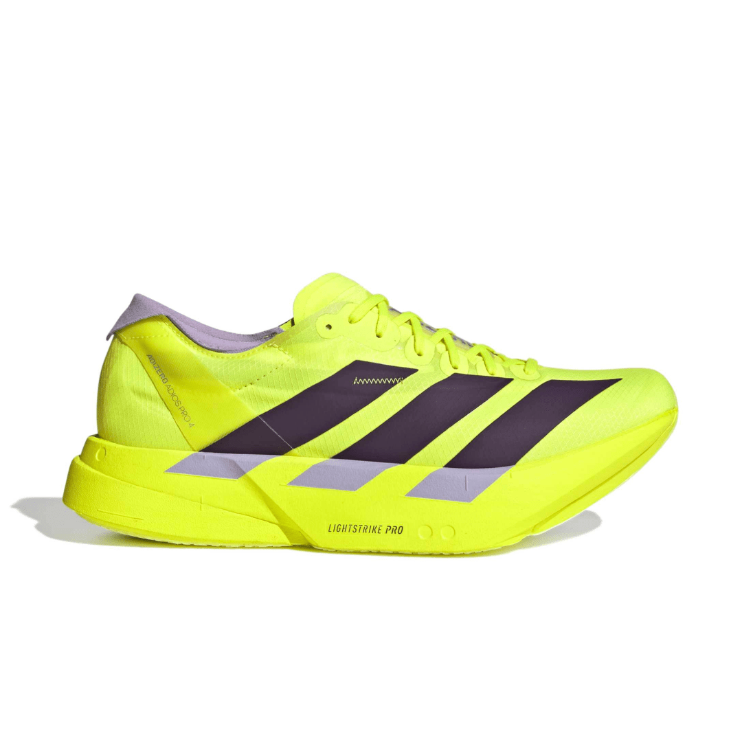 adidas Men's Adizero Adios Pro 4 Running Shoes - Solar Yellow/Aurora Plum/Powder Plum