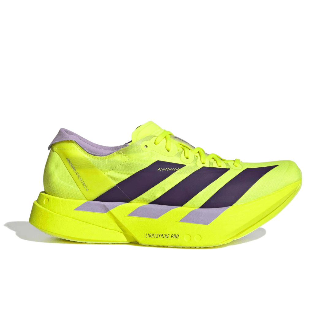 adidas Women's Adizero Adios Pro 4 Running Shoes - Solar Yellow/Aurora Plum/Powder Plum