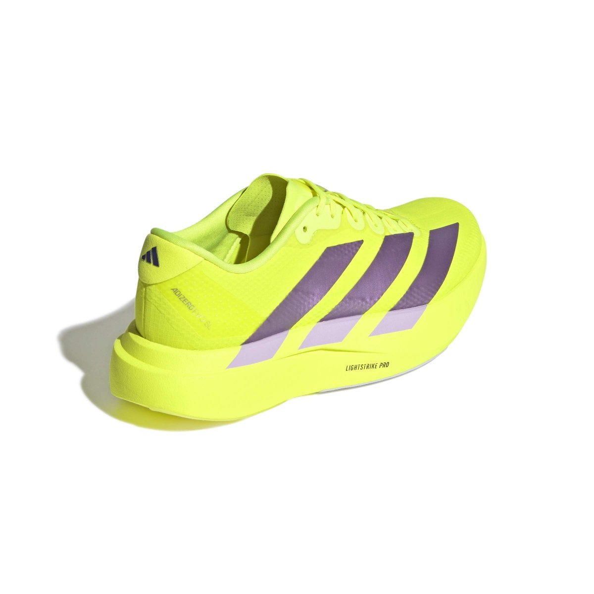 adidas Women's Adizero EVO SL Woven Running Shoes - Solar Yellow/Aurora Plum/Powder Plum