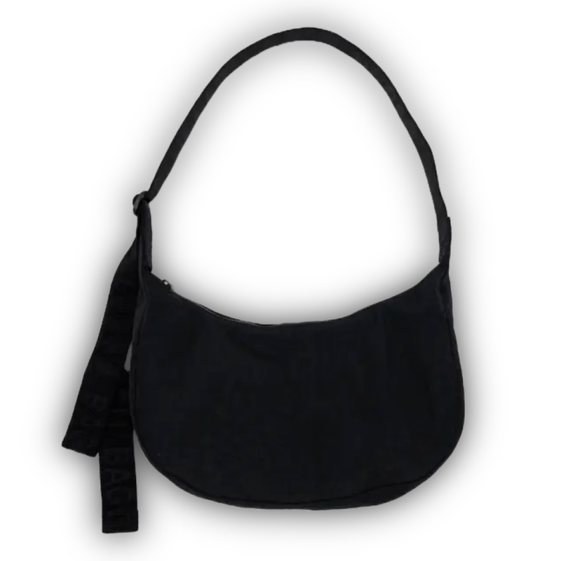Baggu Medium Nylon Crescent Bag 47" w/Key Leash - Black