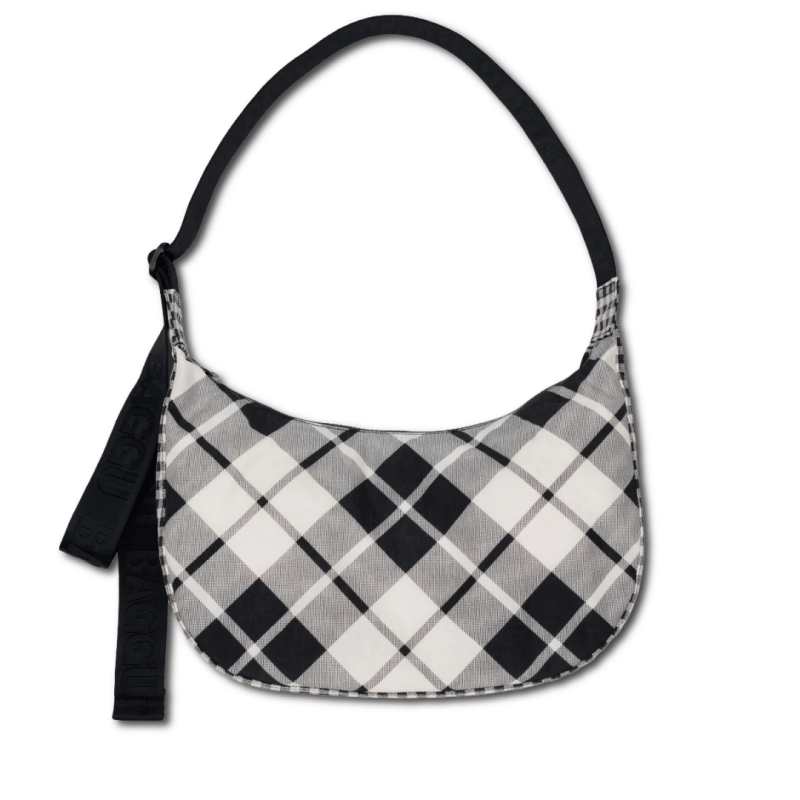 Baggu Medium Nylon Crescent Bag - Mixed Plaid