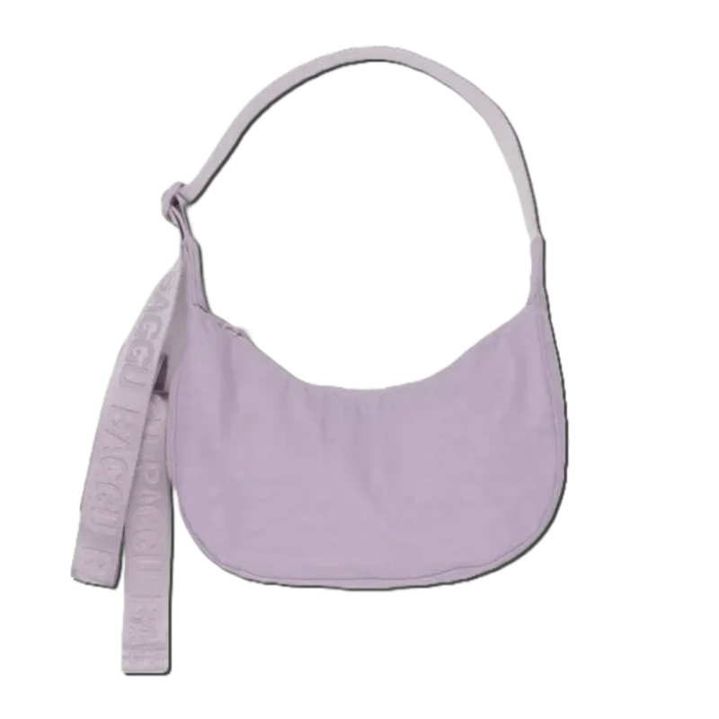 Baggu Small Nylon Crescent Bag 51" w/Key Leash - Dusty Pink