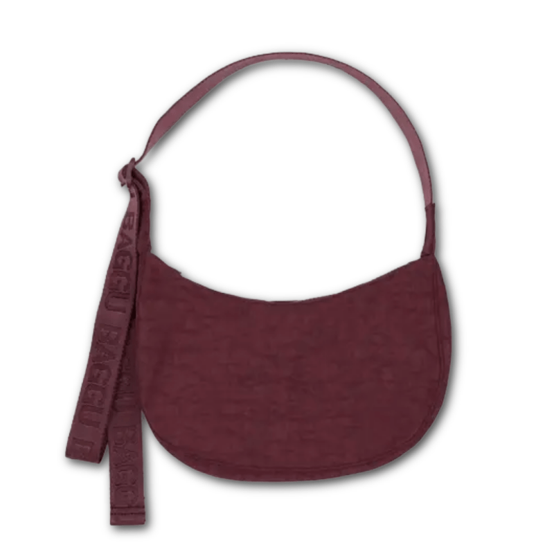Baggu Small Nylon Crescent Bag 51" w/Key Leash - Mahogany