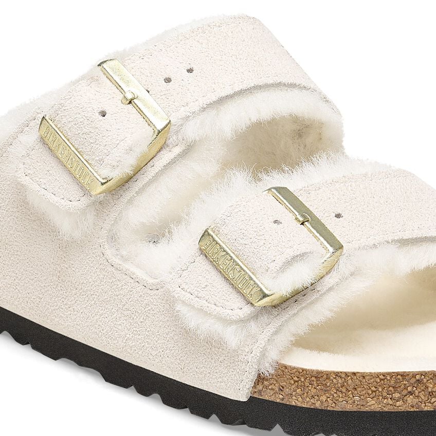Birkenstock Women's Arizona Shearling - Antique White Suede