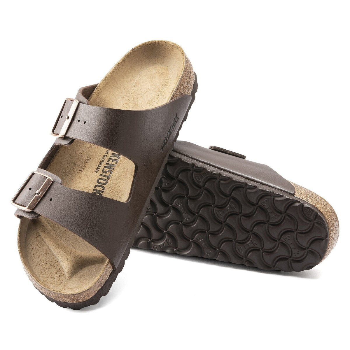 Birkenstock Arizona Two-Strap Sandals - Dark Brown Birko-Flor