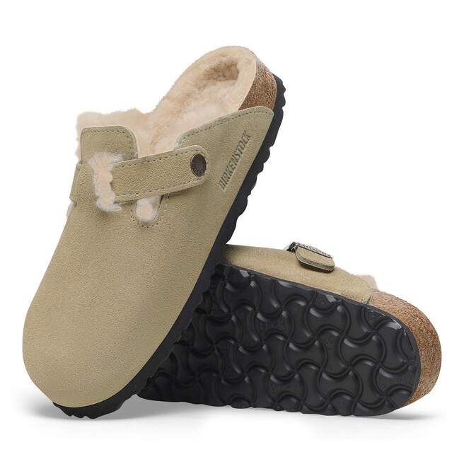 Seliga ShoesBirkenstock Boston Shearling - Taupe Suede
