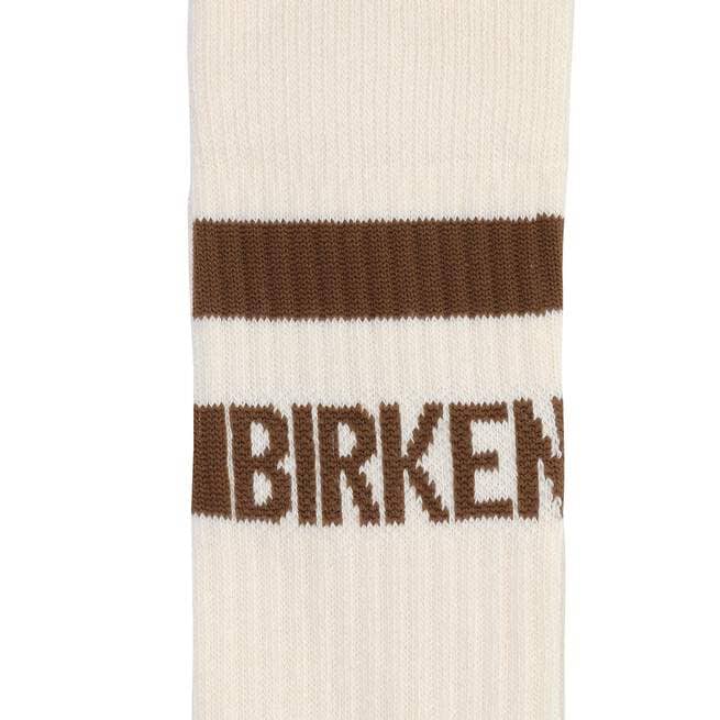 Birkenstock Cotton Crew Stripe Socks - Eggshell/Mink