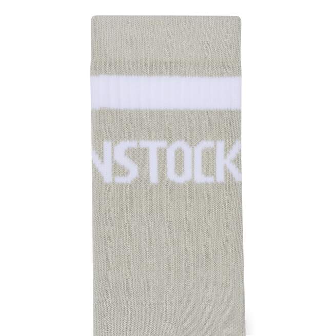 Birkenstock Cotton Crew Stripe Socks - Stone Coin/White