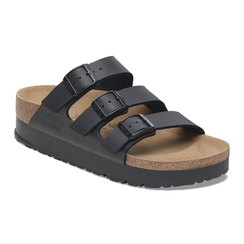 Seliga ShoesBirkenstock Florida Vegan Platform - Black Birko - Flor
