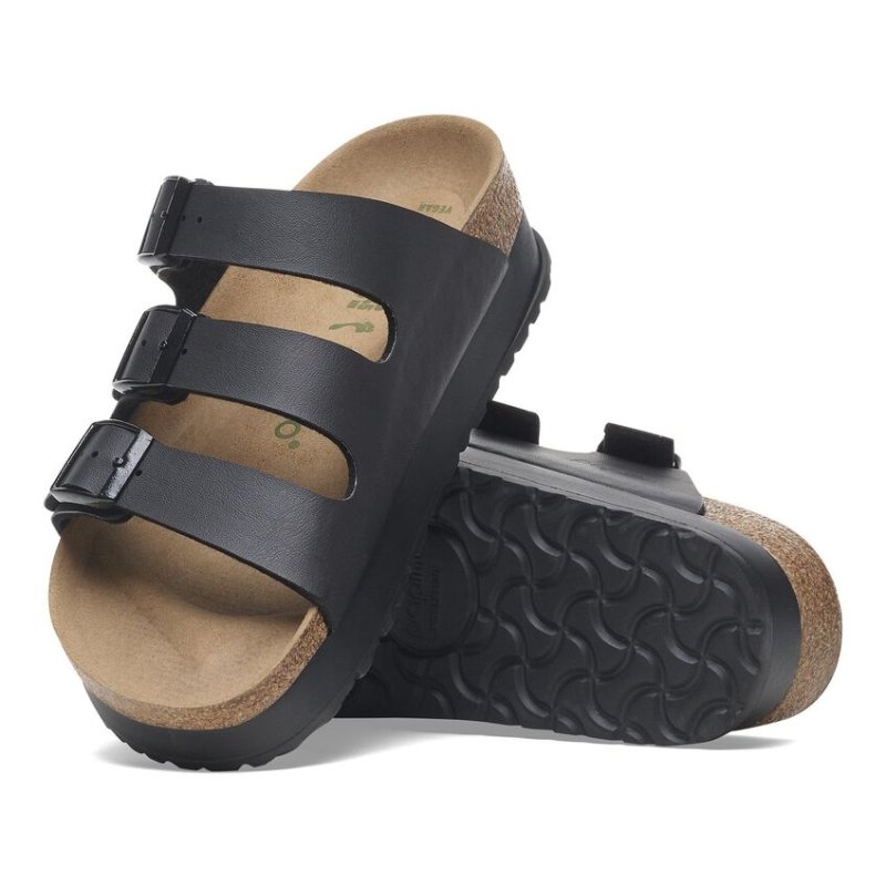 Seliga ShoesBirkenstock Florida Vegan Platform - Black Birko - Flor