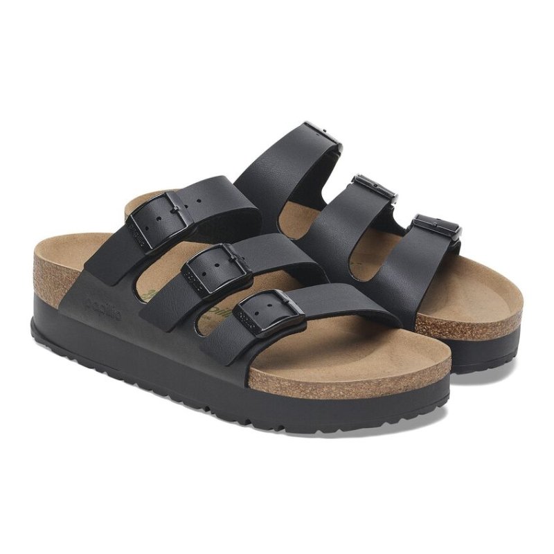 Seliga ShoesBirkenstock Florida Vegan Platform - Black Birko - Flor