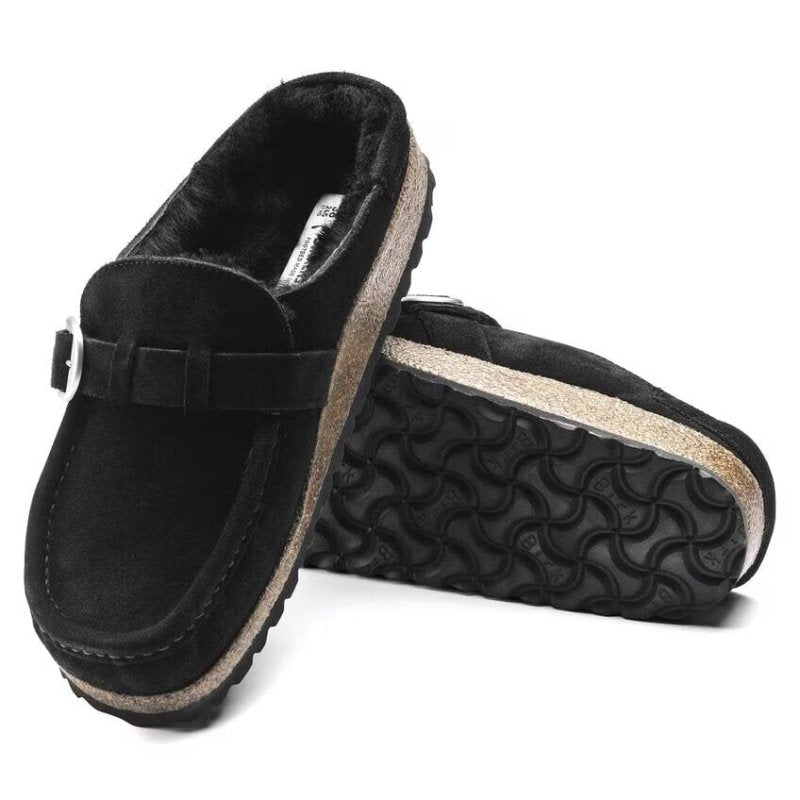 Seliga ShoesBirkenstock Women's Buckley Shearling - Black Suede