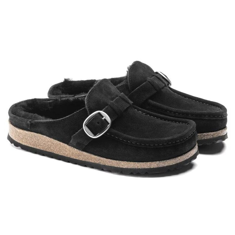 Seliga ShoesBirkenstock Women's Buckley Shearling - Black Suede