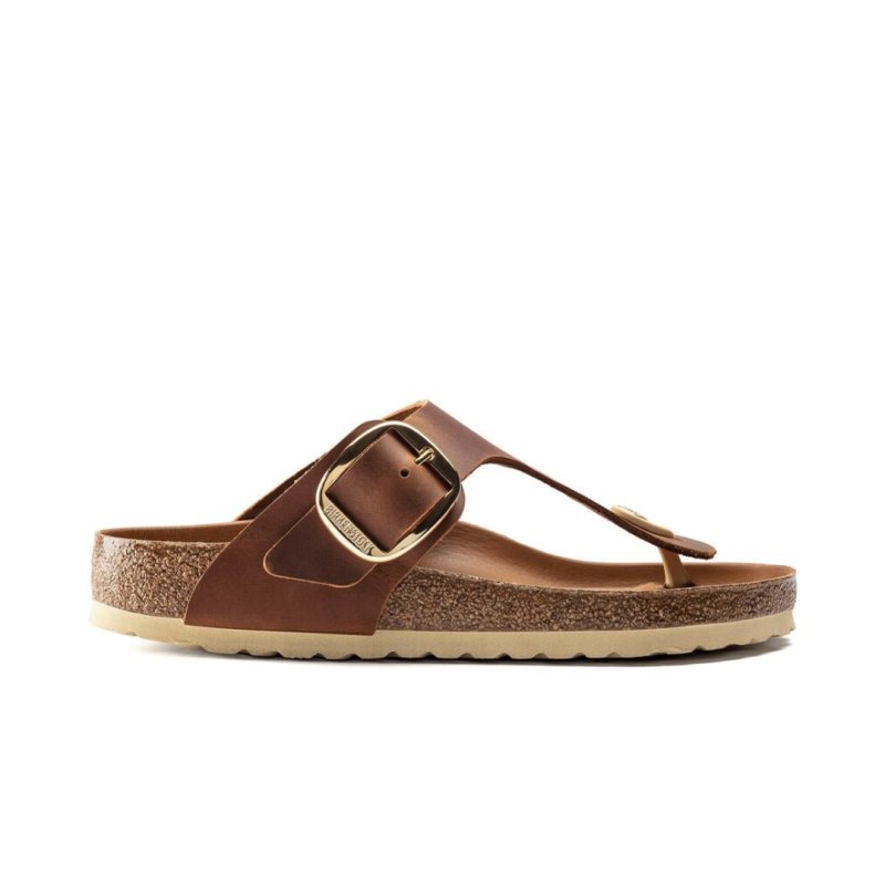 Birkenstock Women's Gizeh Big Buckle - Cognac Oiled Leather