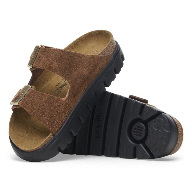 Birkenstock Women's Papillio Arizona Chunky - Dark Tea Suede