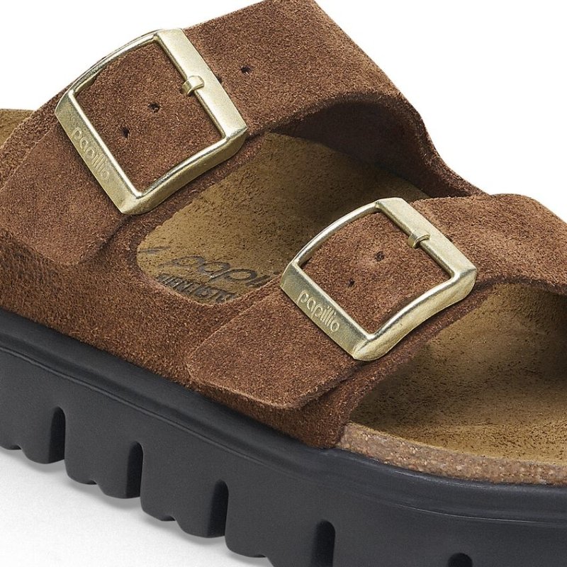 Birkenstock Women's Papillio Arizona Chunky - Dark Tea Suede