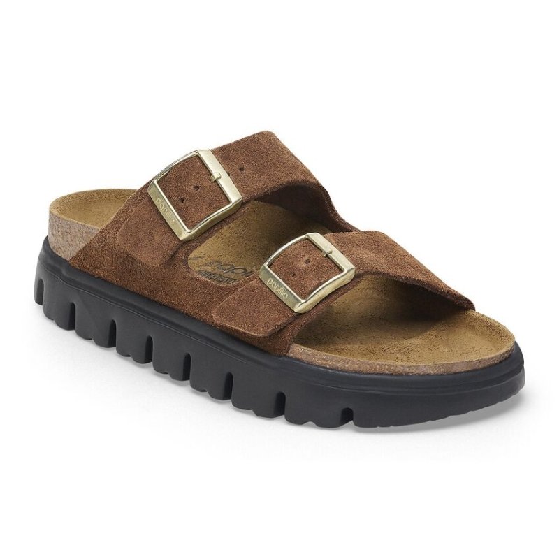 Birkenstock Women's Papillio Arizona Chunky - Dark Tea Suede