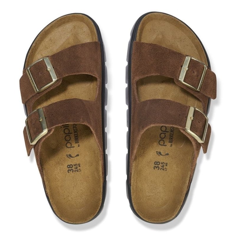 Birkenstock Women's Papillio Arizona Chunky - Dark Tea Suede