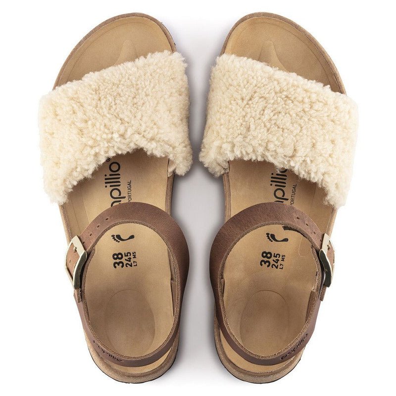 Birkenstock Women's Papillio Glenda Shearling Sandals - Teddy Cognac