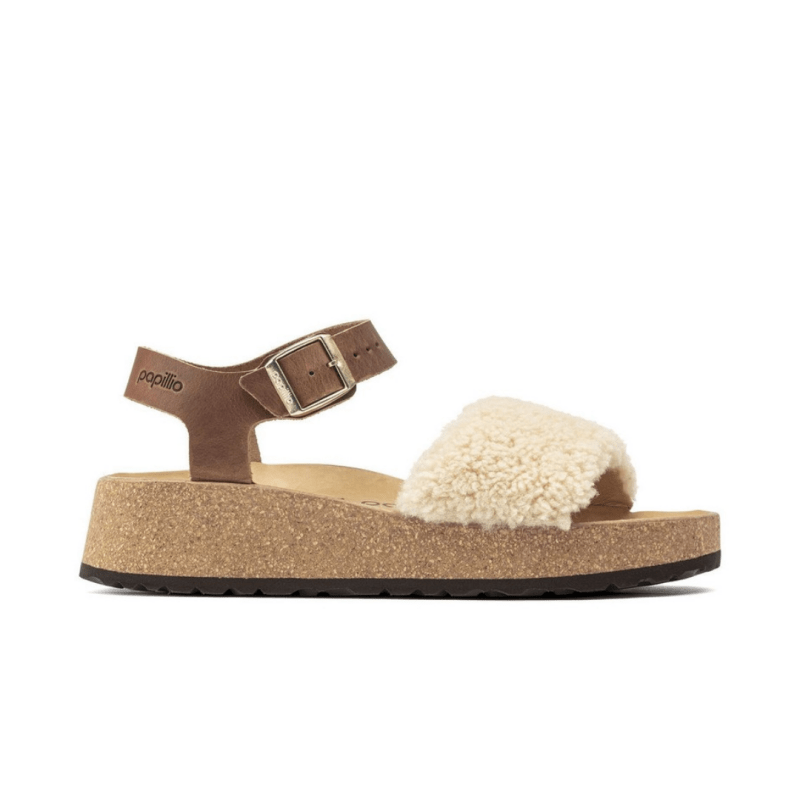 Birkenstock Women's Papillio Glenda Shearling Sandals - Teddy Cognac
