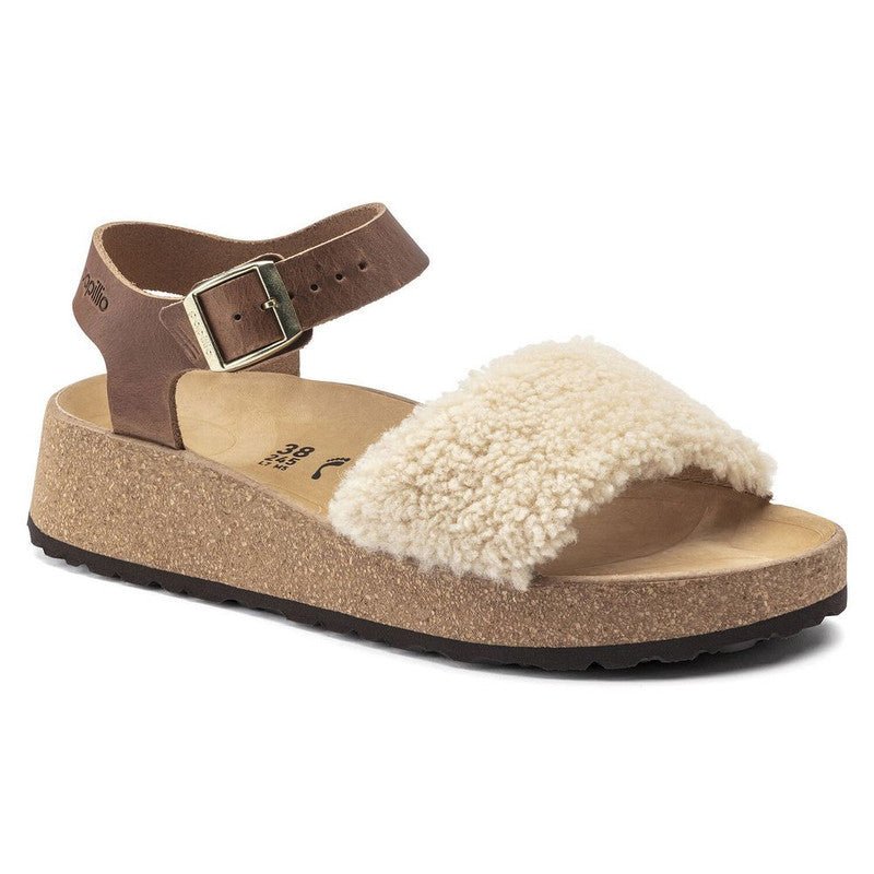 Birkenstock Women's Papillio Glenda Shearling Sandals - Teddy Cognac
