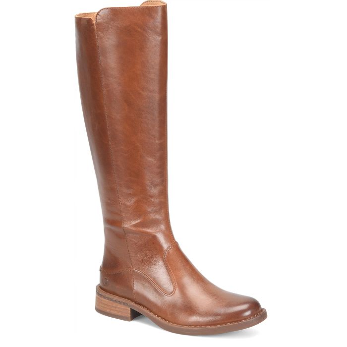 Born Women's Campbell Tall Boot - Tan (Brown) Full Grain Leather