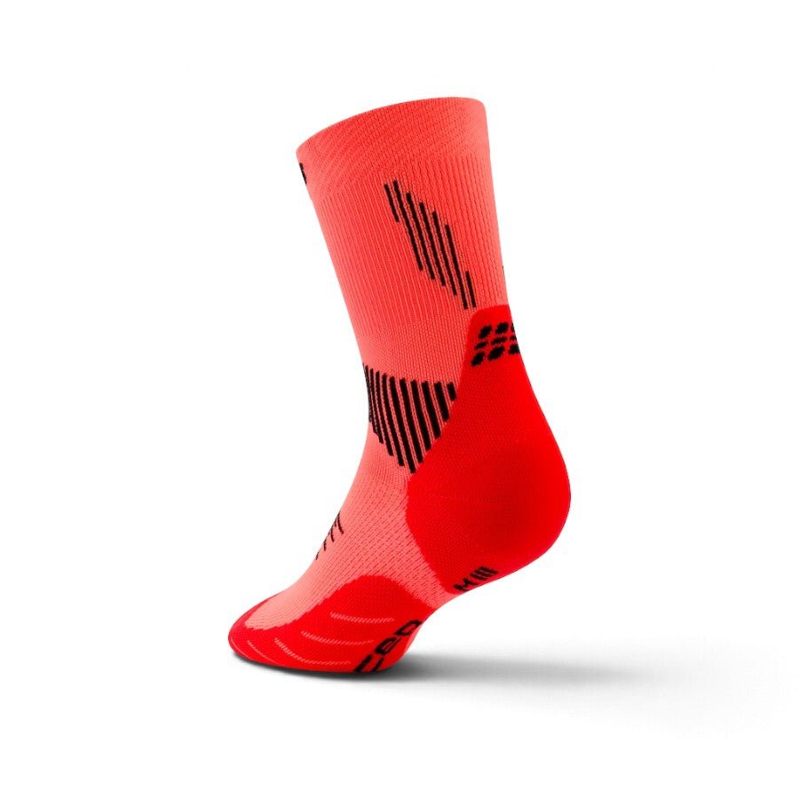 CEP Core Run Mid Cut Compression Socks 5.0 - Neon Coral