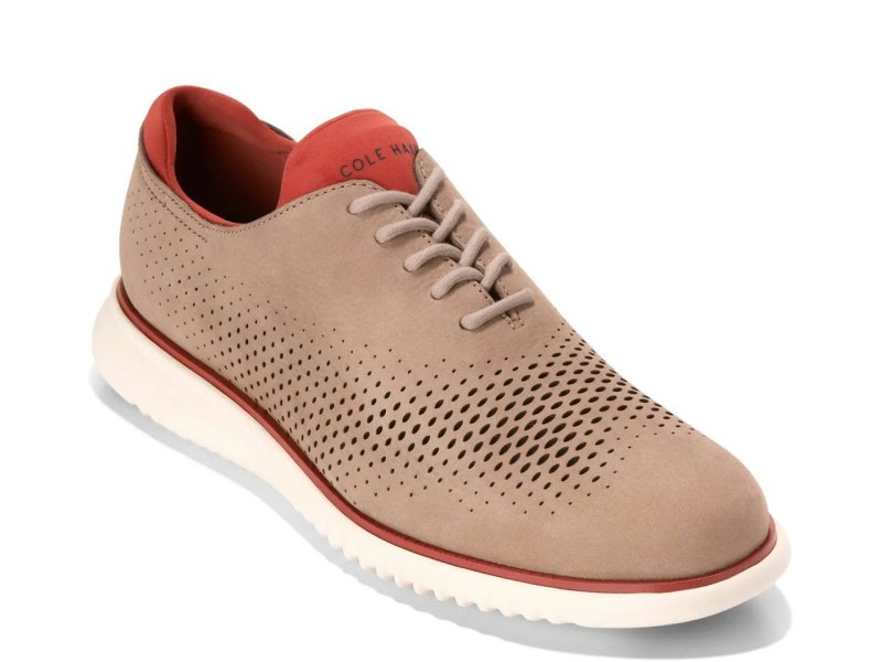 Cole Haan Men's 2.Zerogrand Lined Laser Wingtip - Dark Latte/Cinnabar/Ivory