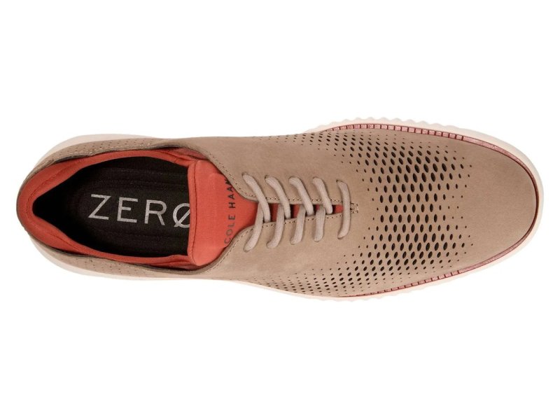 Cole Haan Men's 2.Zerogrand Lined Laser Wingtip - Dark Latte/Cinnabar/Ivory
