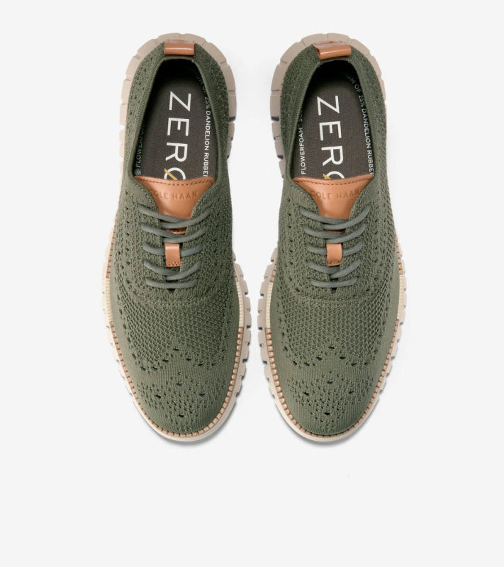 Cole Haan Men's ZEROGRAND Remastered Stitchlite Wingtip - Dusty Olive/Natural