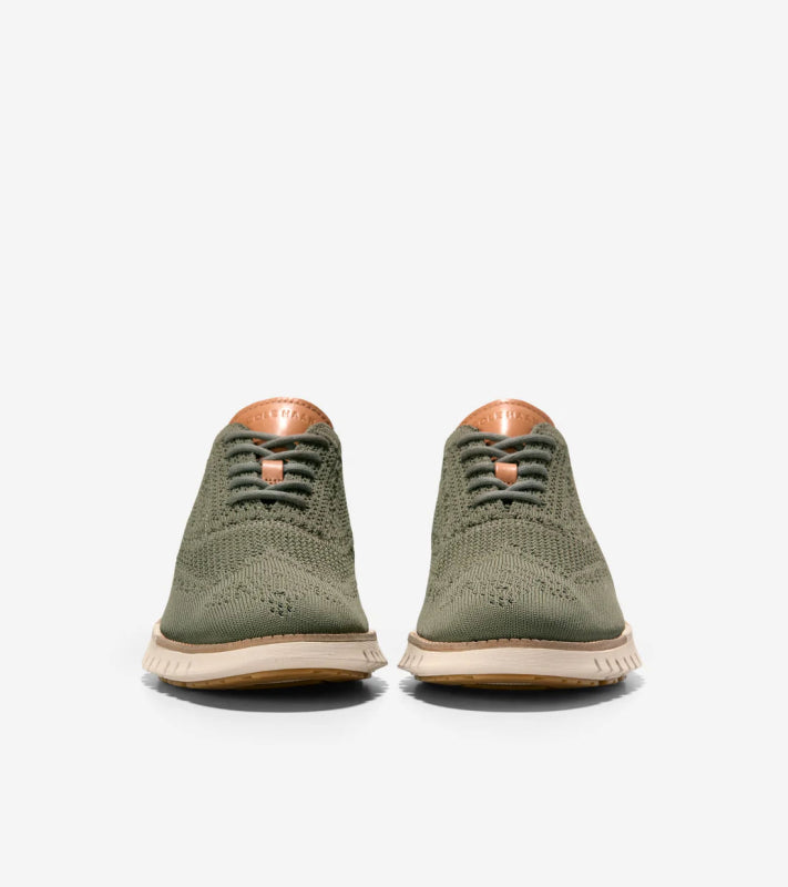 Cole Haan Men's ZEROGRAND Remastered Stitchlite Wingtip - Dusty Olive/Natural