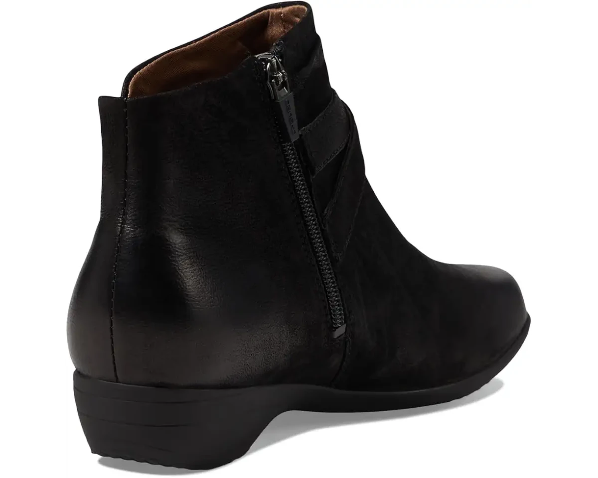 Dansko Women's Faithe Ankle Bootie - Black Burnished Nubuck