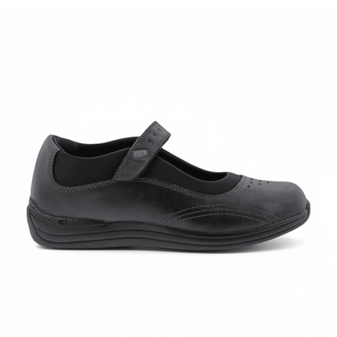 Drew Shoe Women's Rose Orthopedic Shoe - Black Leather/Black Stretch