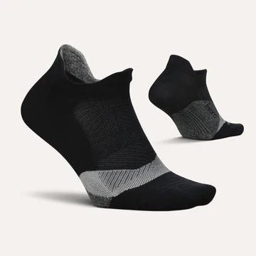 Feetures Elite Light Cushion No Show Tab Socks - Black