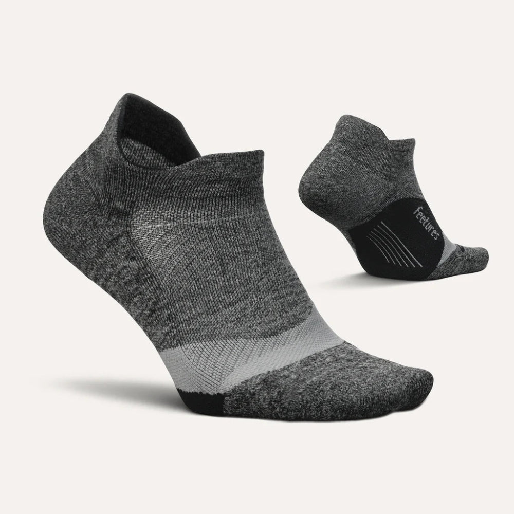 Feetures Elite Light Cushion No Show Tab Socks - Gray