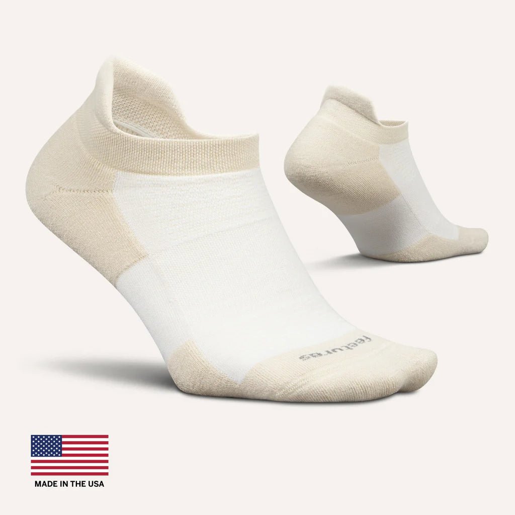 Feetures High Performance Max Cushion No Show Tab Socks - Chai Latte