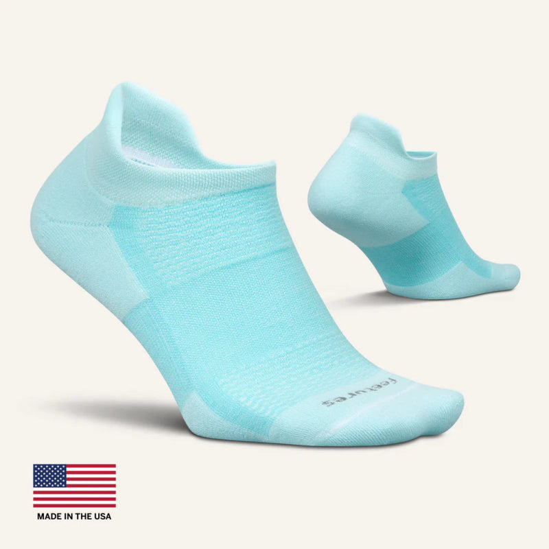 Feetures High Performance Max Cushion No Show Tab Socks - Sea Glass