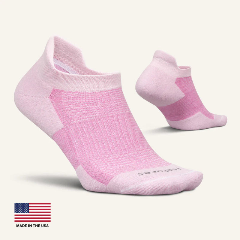 Feetures High Performance Max Cushion No Show Tab Socks - Strawberry Milk