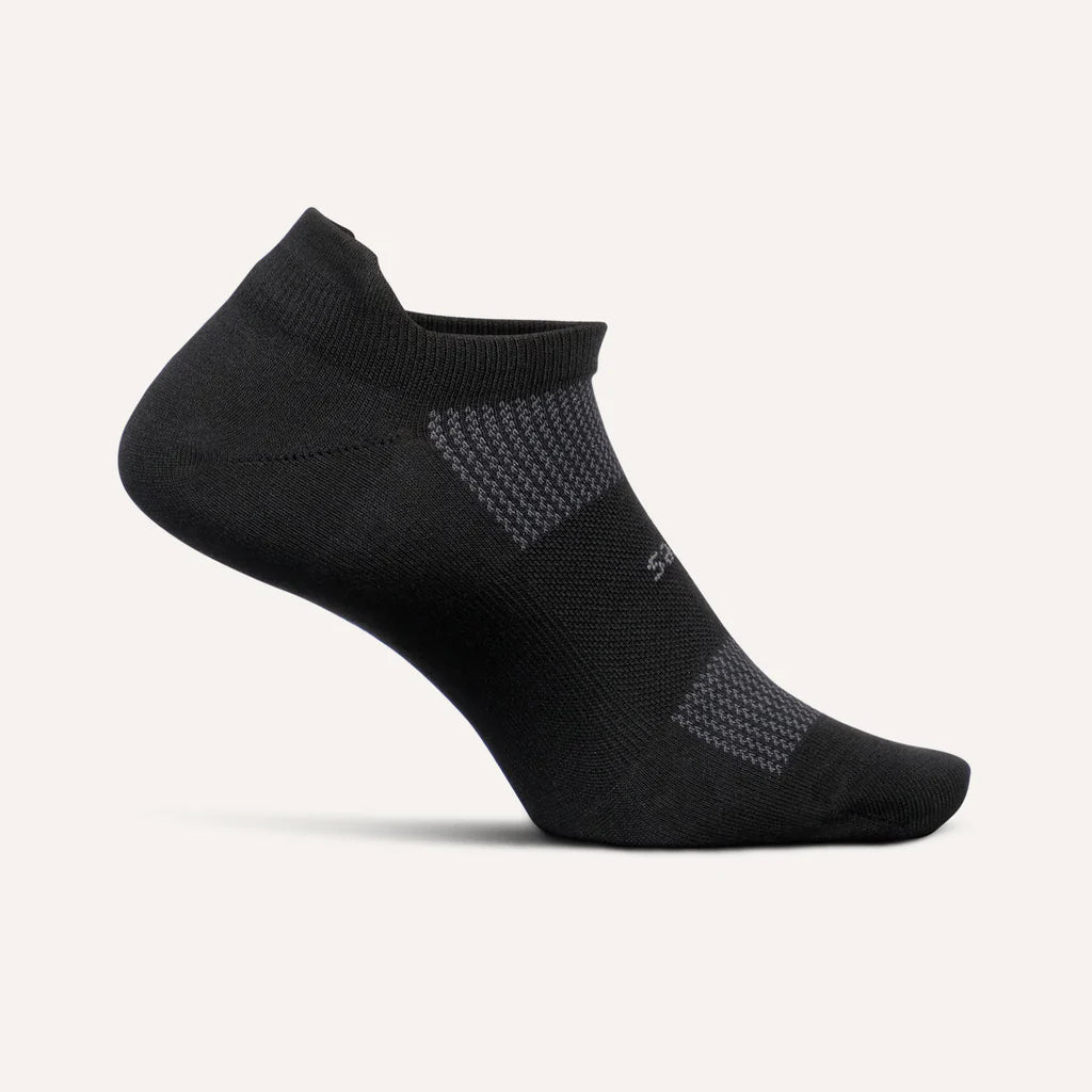 Feetures High Performance Ultra Light No Show Tab Socks - Black