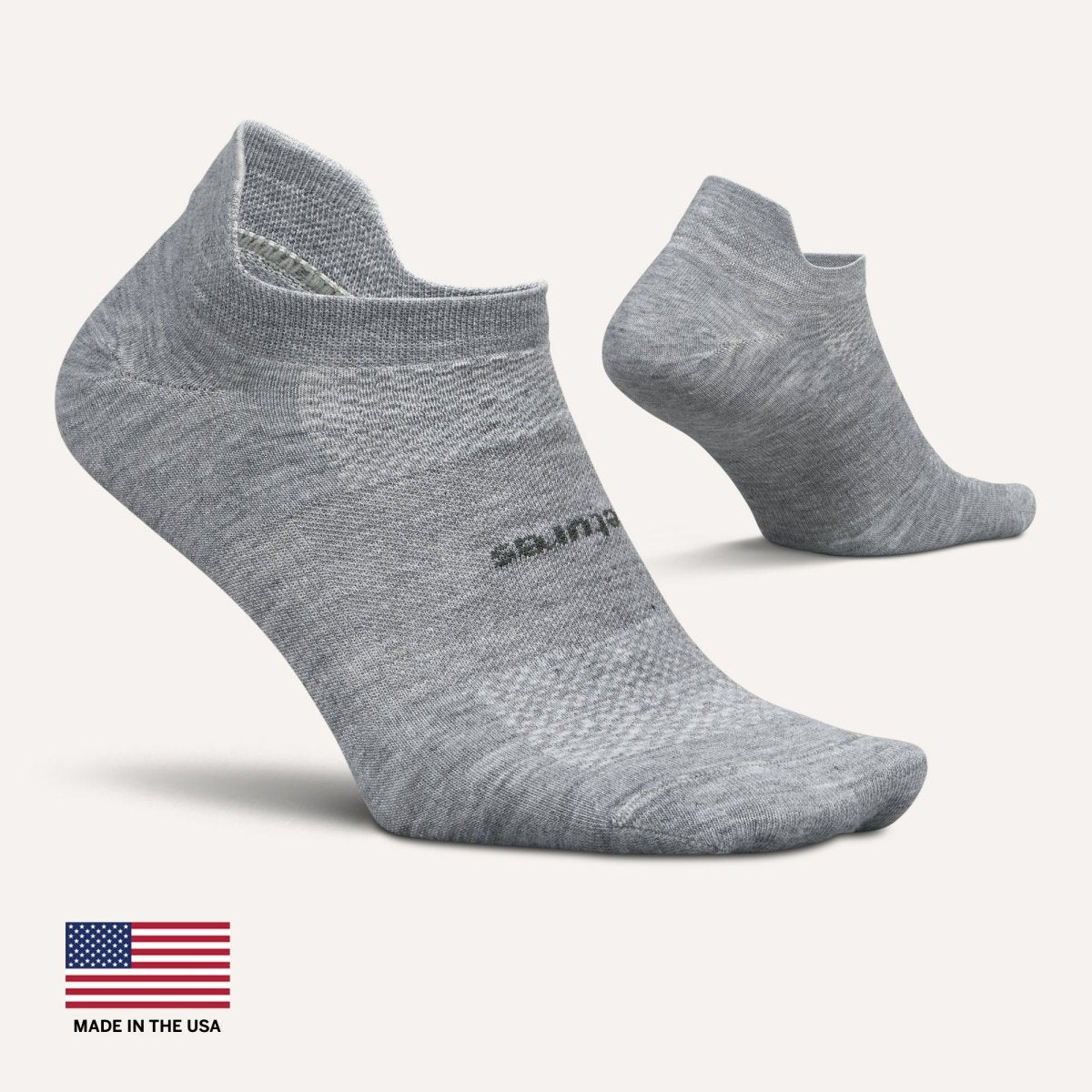 Feetures High Performance Ultra Light No Show Tab Socks - Light Grey