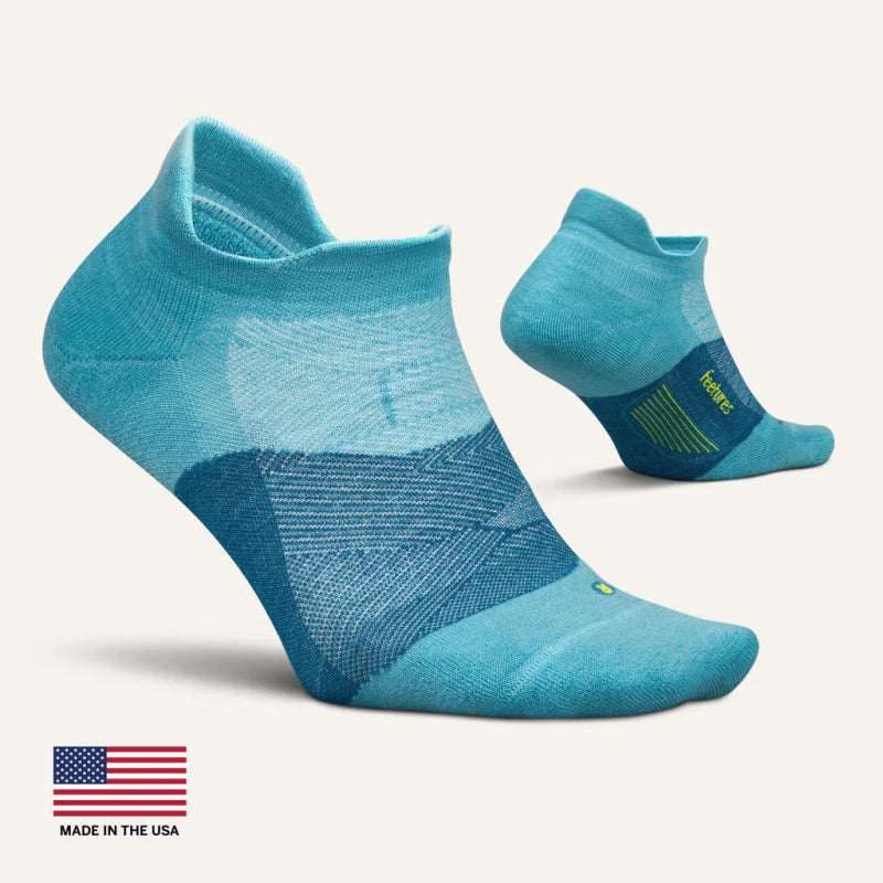 Feetures Merino 10 Max Cushion No Show Tab Socks - Tahoe Blue