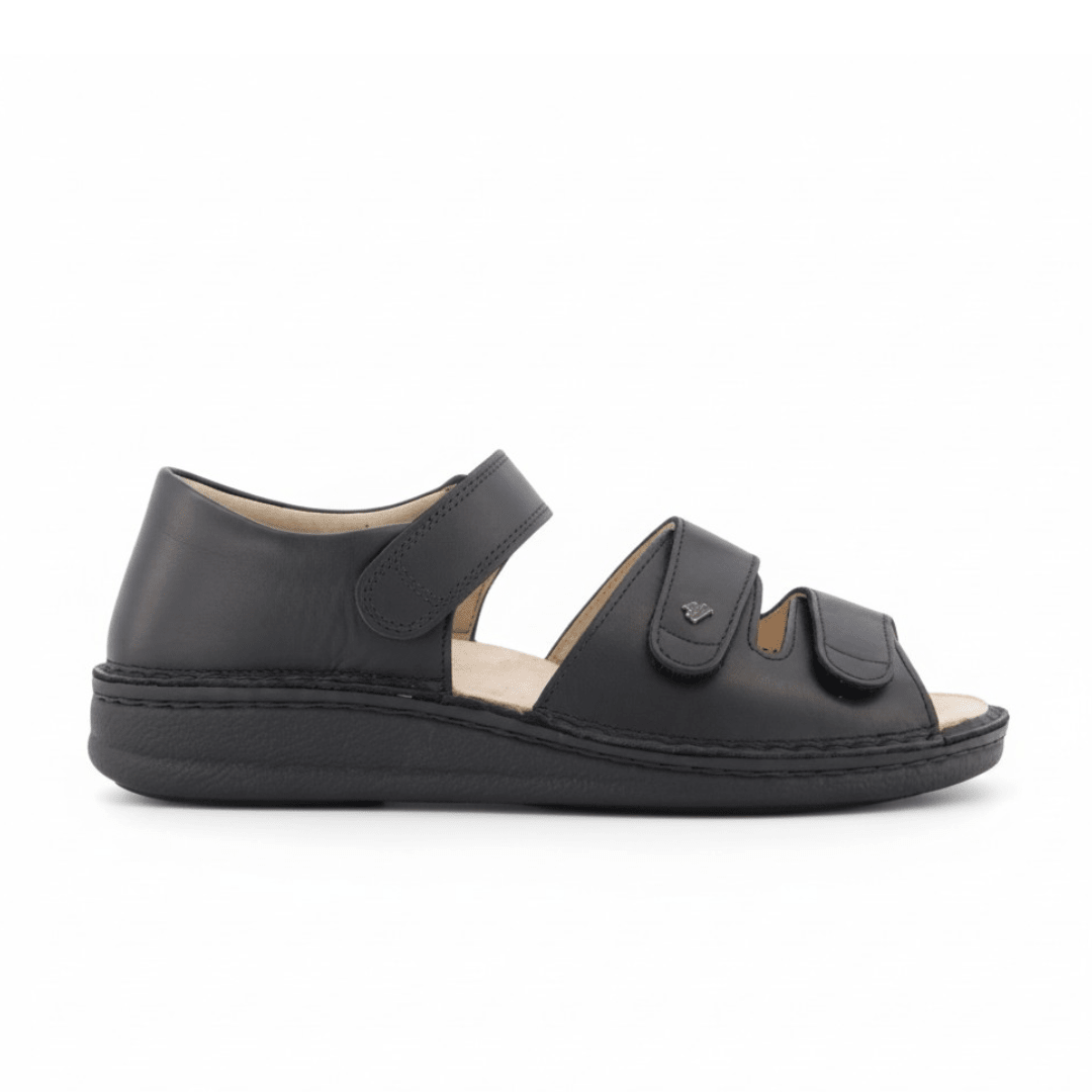 Finn Comfort Unisex Baltrum Sandal - Black Leather