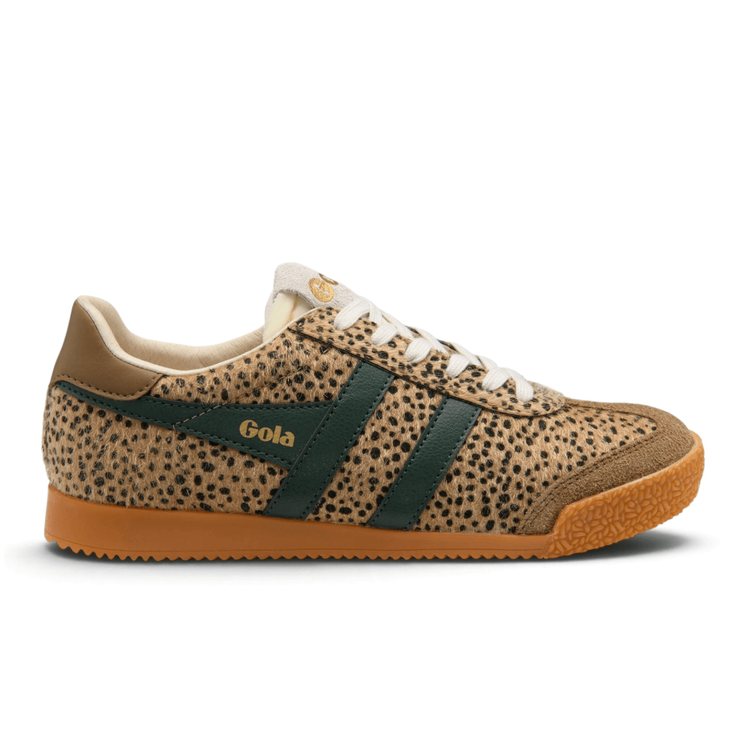 Gola Women's Elan Savanna Sneakers - Tan Cheetah/Tobacco/Evergreen