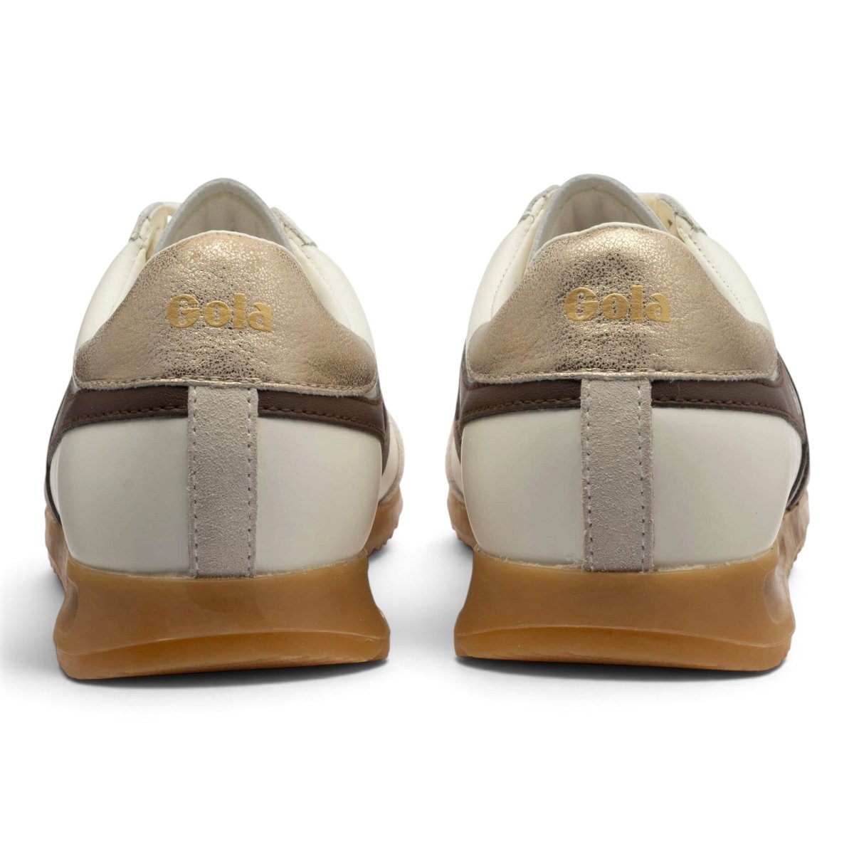 Gola Women's Torpedo Leather Sneakers - Off White/Dark Brown/Gold