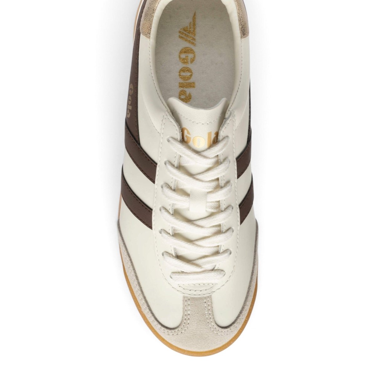 Gola Women's Torpedo Leather Sneakers - Off White/Dark Brown/Gold