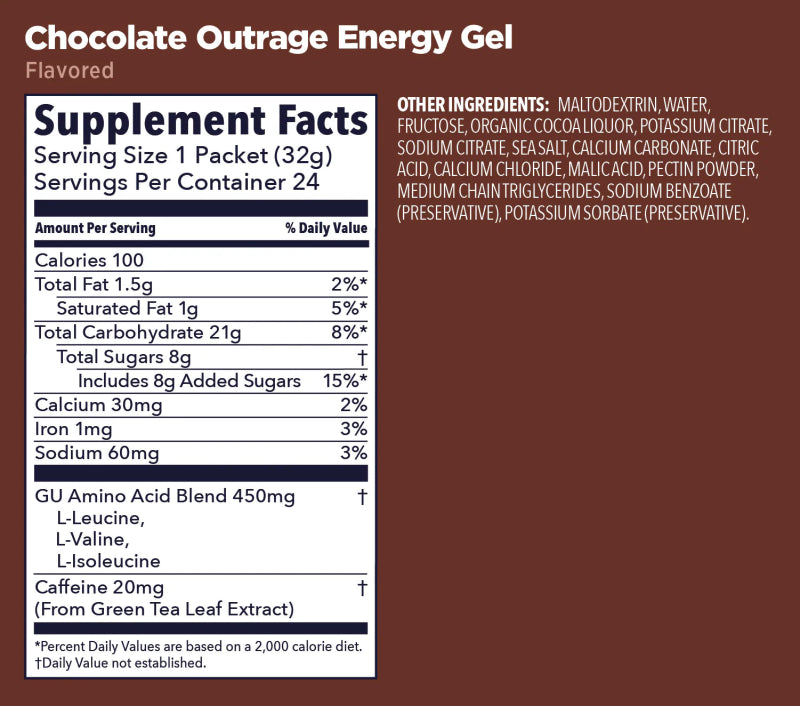 GU Energy Labs Original Energy Gel - Chocolate Outrage