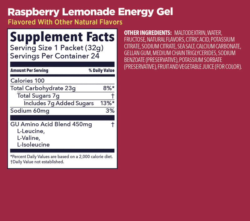 GU Energy Labs Original Energy Gel - Raspberry Lemonade