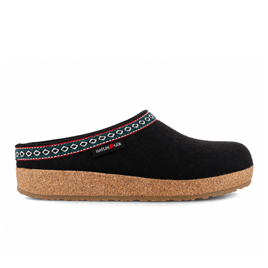 Haflinger GZ Classic Grizzly Clog - Black
