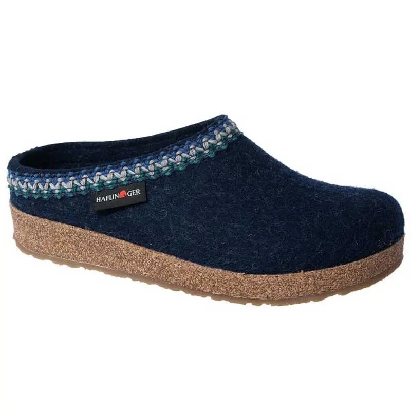 Haflinger GZ Zig Zag Grizzly Clog - Captains Blue